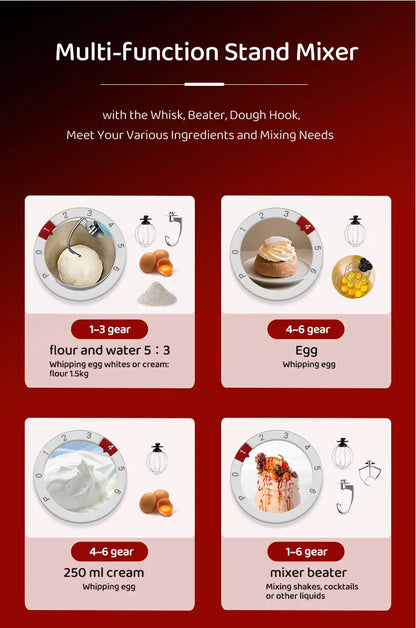 Household Stand Mixer High Power Capacity 2200W 10L Cake Bread Dough Mixer Planetary Electric Home Kitchen Appliance Food Mixer