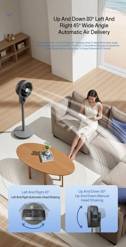 Household Low-Noise Smart Fan Three-Speed Adjustment Floor Fan Air Circulation Fan Floor Fan Silent Low-Noise Smart Fan High