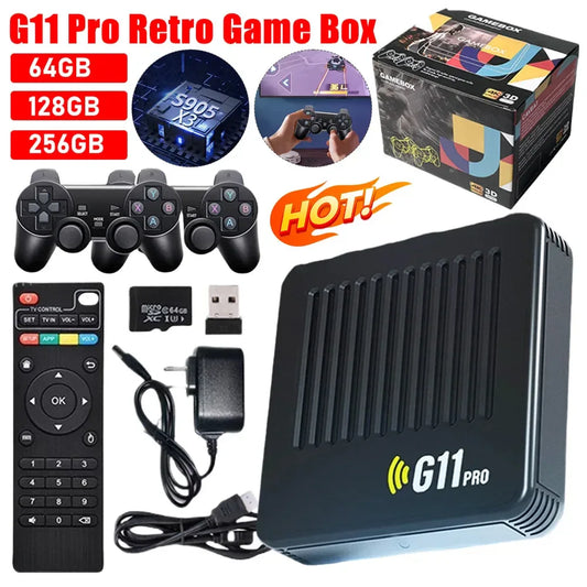 G11 Pro Game Box Video Game Console Built in 10000+ Retro Games with 2.4G Wireless Gamepad 4K HDMI-Compatible Game Stick TV BOX by PDG ibma
