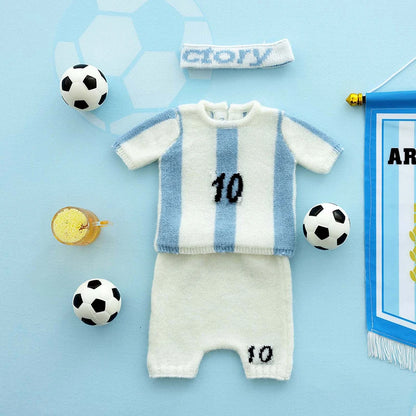 Football Baby Theme Newborn Photography Props Sports Soccer Boy Outfits Infant Top+Pants Set Studio Shooting Photo Accessories