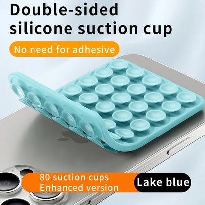 Suction Cup Phone Case Mount Double-Sided,Silicon Sticky Phone Stand for iPhone Android Selfies Hands-Free Strong Grip Holder