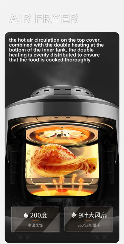 Joyoung B991 Pressure Cooker 70KPa Double Lids 220V Electric Air Fryer Multifunctional 4-In-1 Rice Cooking Pot 24H Appointment