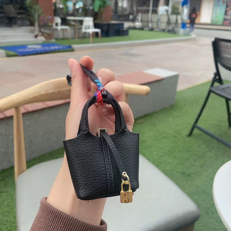 2024 New style Mini House Small Bag Handheld Portable Hand Rope Bluetooth Earphone Bag Zero Wallet Multi functional Small Bag