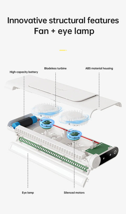 2026 Upgraded Portable Air Conditioner USB Charger Adjustable Office Computer Screen Mounted Electric Fan Desktop Tower F