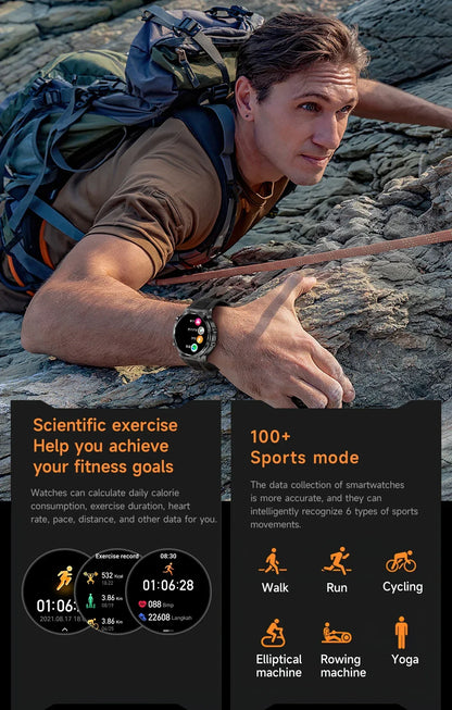 2026 800mAh Super Capacity Battery Adult Men Smart Watch 1.8-inch Large Screen Bluetooth Call IP68 Waterproof SmartWatch Sports