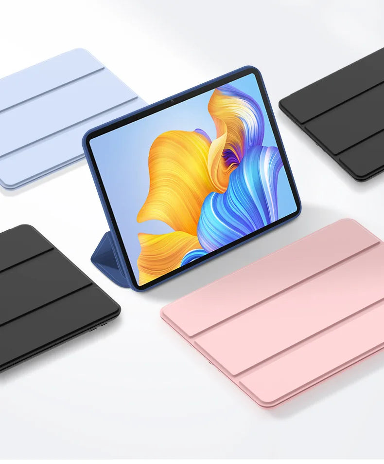 For Honor Pad 8 Case 12 inch Tri-Folding PU Leather Soft Silicone Back Stand Tablet Shell for Honor Pad 8 12" 2022 HEY-W09