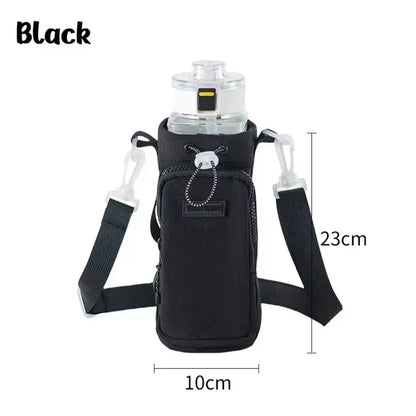 Portable Water Bottle Bag with Adjustable Shoulder Strap Thermal Vacuum Mug Cup Sleeve Cup Insulated Protective Cover