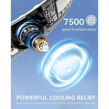 Neck Fan Rechargeable Ice Cooling Personal Air Conditioner, LED Digital Display Mini Fan for Running Cycling Office Home Outdoor