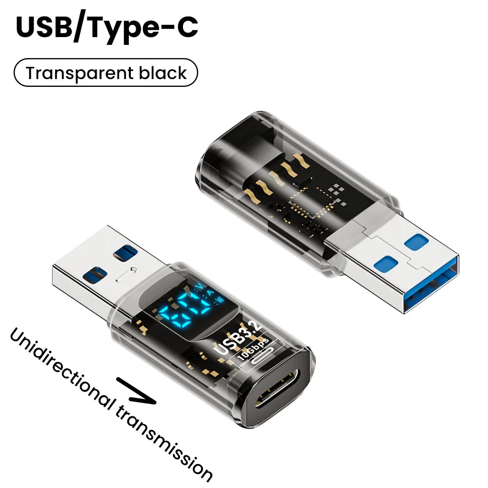 120W USB 3.2 Digital Display Adapter 10Gbps USB 3.2 to Type C Adapter USB Male To USB Female Converter For PC Laptop OTG Adapter