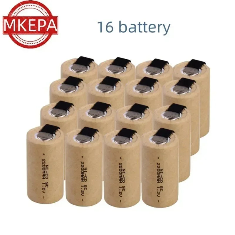 Screwdriver Electric Drill SC Batteries 1.2V 2200mAh Sub C Ni-Cd Rechargeable Battey With Tab Power Tool NiCd SUBC Cells