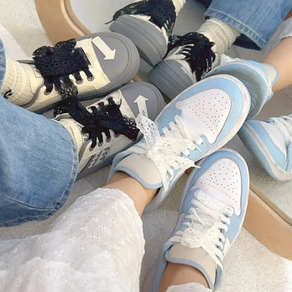 120cm Lace Shoelaces for Women Casual Shoes 3CM Width Flat Shoelace for Sneakers Black White Hollow Out Shoe Laces Accessorices