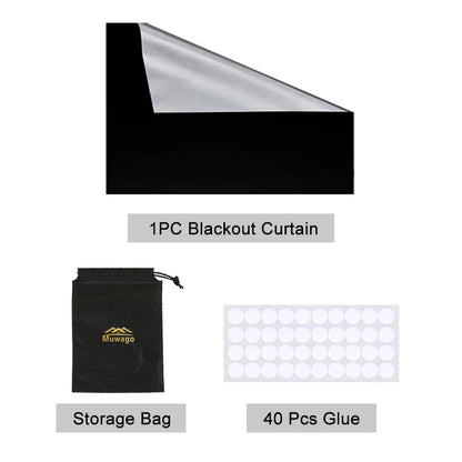DIY Portable Travel 100% Blackout Curtain Portable Blocking Darkest Window Cloth for Living Room Home Non-perforated Black Cloth