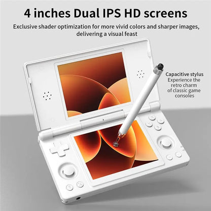 RG DS Handheld Game Console 4" IPS Dual Screen Android 4000Mah Flip Video Games Player Supports Rixelhk Wifi Streaming