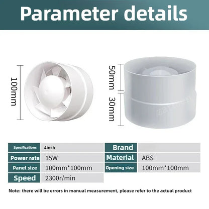 4 inch 220V Silent Ventilation Air Vents Ventilator Extractor Exhausted Extractor Fan Ventilator Bathroom Kitchen Washroom