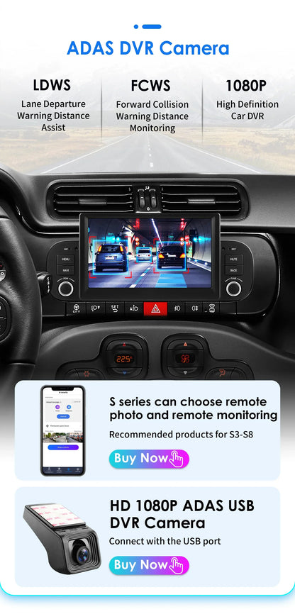 Hizpo 2Din 7inch Android14 Car Radio for Fiat Panda 2013 - 2020 GPS Navigation 4G BT Carplay RDS DSP SWC UI7862 Multimedia