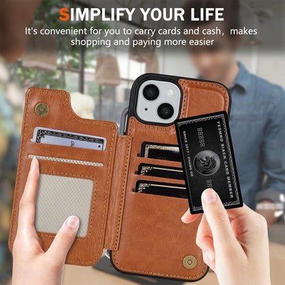 Wallet RFID Blocking Layer Protect Anti-Theft Magnetic Leather Case For iPhone Air 17 Pro Max 16e 15 Plus 14 13 12 11 Card Bag