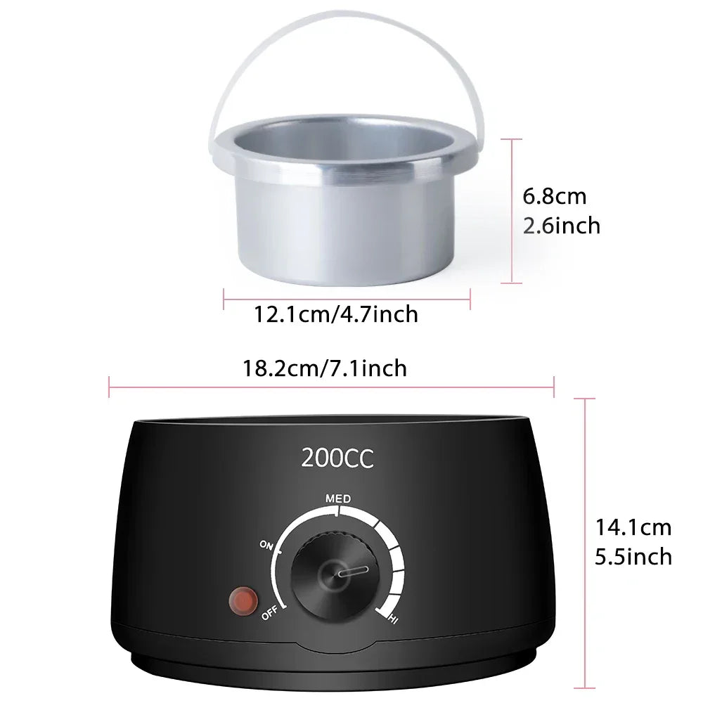 200CC Wax Heater Warmer Hair Removal Machine For Hand Foot Body SPA Epilator Paraffin Wax Pot +Wax Beans + Wood Sticks