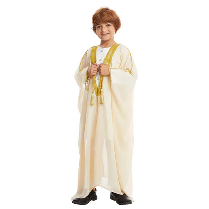 Muslim Saudi Arabian Boy Abaya Children Praying Islamic Clothing Kimono Middle Eastern Teen Dress Dubai New Fashion Classic