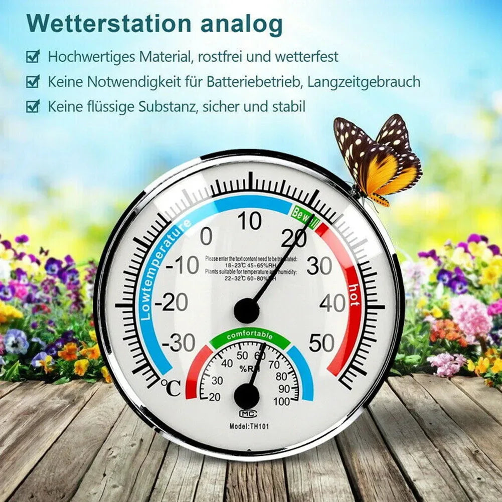 Thermometer Hygrometer Thermo Analog Humidity Temperature Meter Indoor Outdoor Climate Control Garden Thermometer
