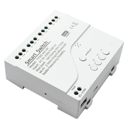 Tuya Smart Home 4CH Relay Module AC/DC 7-32V AC 220V 10A Wifi Switch 4 Channels RF433 Receiver Work With Vioce Alexa Google Home