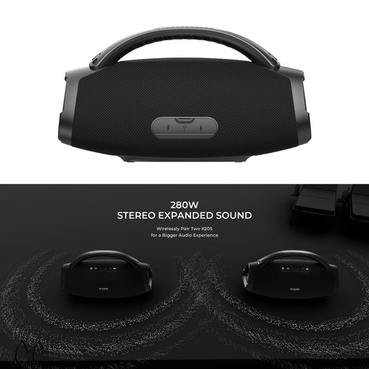 W-KING X20S Bluetooth Speaker w/Strap140W RMS Massive Bass Party Boombox IPX7 Waterproof Speaker Loud Outdoor Portable Sound Box