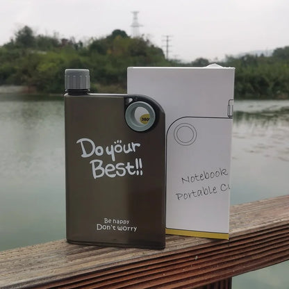 380ML Transparent Flat Water Bottle Plastic Travel Bicycle Drinking Cup Reusable Portable Water Bottle