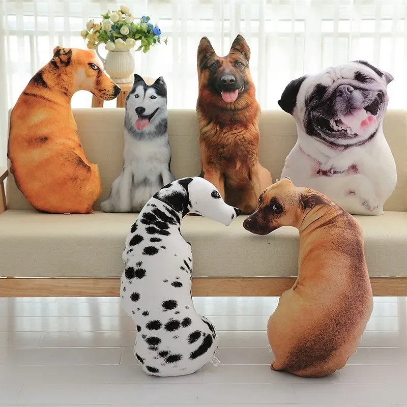 3D Cute Bend Dog Pillow 20CM Throw Lifelike Animal Funny Head Cosplay Children Favorite Toy Cushion Christmas Gift