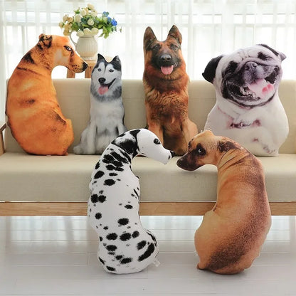 3D Cute Bend Dog Pillow 20CM Throw Lifelike Animal Funny Head Cosplay Children Favorite Toy Cushion Christmas Gift