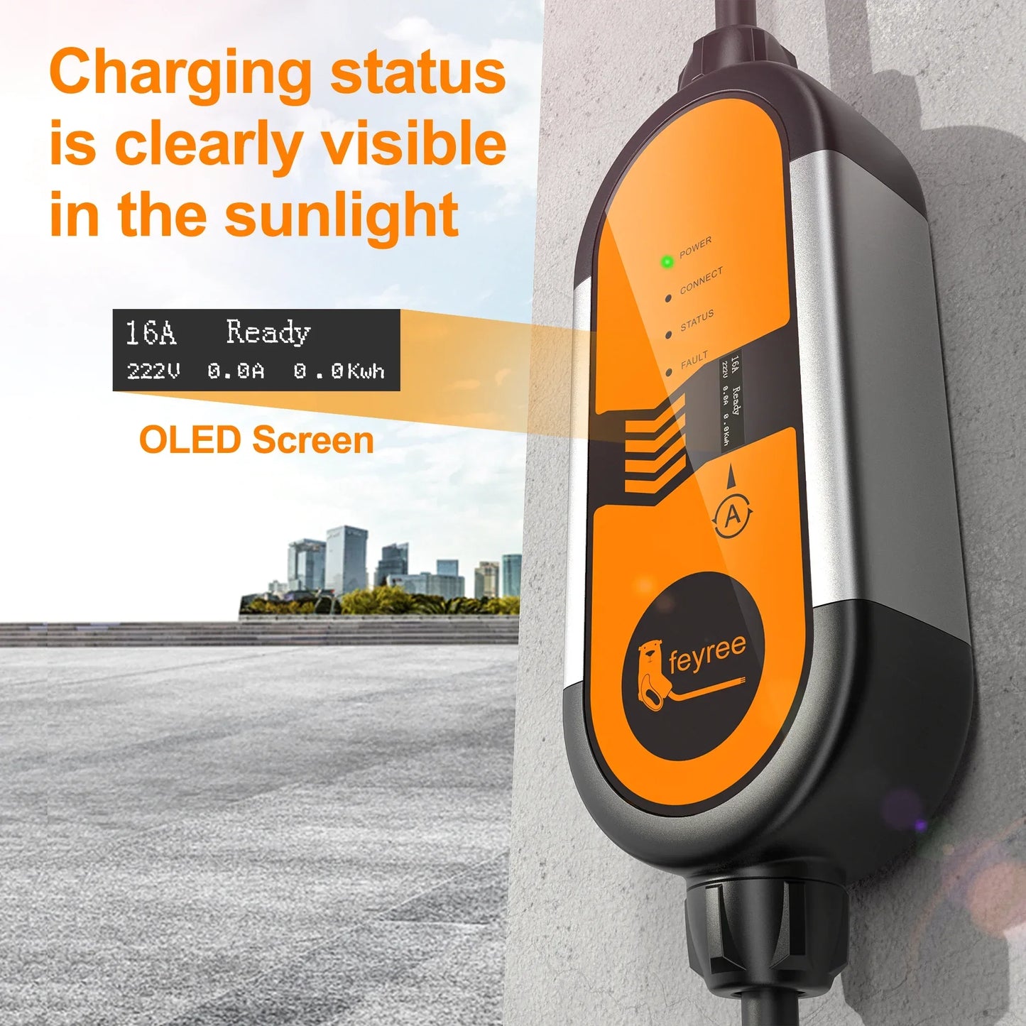 feyree 32A 7KW Type2 EV Portable Charger 3.5KW 16A 1Phase EVSE Charging Box 11KW 16A 3Phase Car Charger for Electric Vehicle