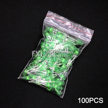 100PCS F5 LED Diode 5MM Assorted Kit White Green Red Blue Yellow Orange Pink Purple Warm White DIY kit Light Emitting Diode bxv