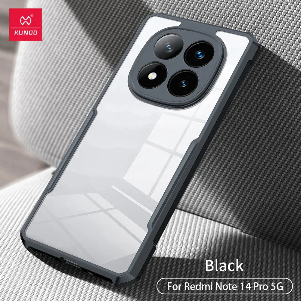 Xundd Phone Case For Xiaomi Redmi Note 14 Pro Shockproof Bumper Protective Cases Luxury Plain Transparent Cover,For Redmi Note14