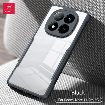 Xundd Phone Case For Xiaomi Redmi Note 14 Pro Shockproof Bumper Protective Cases Luxury Plain Transparent Cover,For Redmi Note14