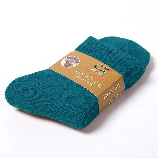 1 Pair Solid Color Wool Socks Men's Sock Women Socks Against Super Thicker Winter Socks High Quality Cold Snow Sock Merino Socks
