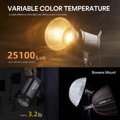 Godox SL60IID SL60IIBi 75W Daylight Bi-color LED Video Light with Bowens Mount for Camera Photography Fill Light CRI 96 TLCI 97