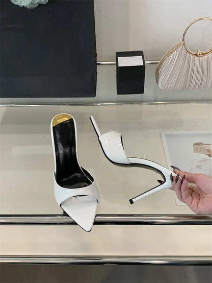 Hlieny 2026 Summer Fashion Stiletto Heels Women Pointed Toe Slippers Banquet Dress Sandals Party Wedding Mule Slides Shoes
