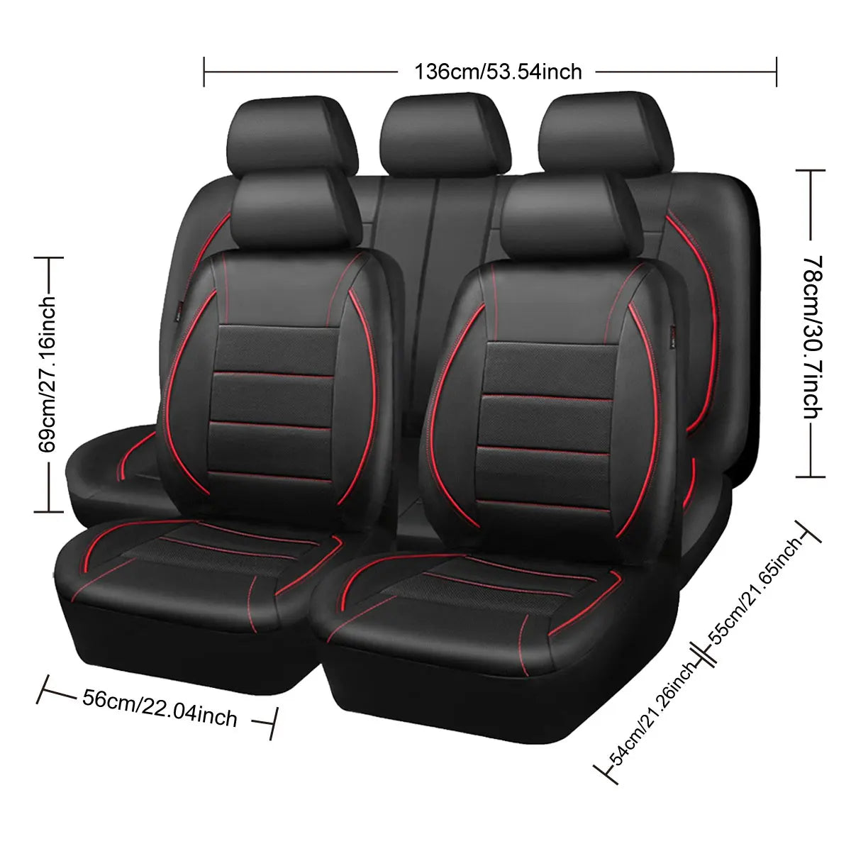 Universal Leather Car Seat Covers Simple Style Breathable 5 Seat Car Seat Cover by PDG ibma