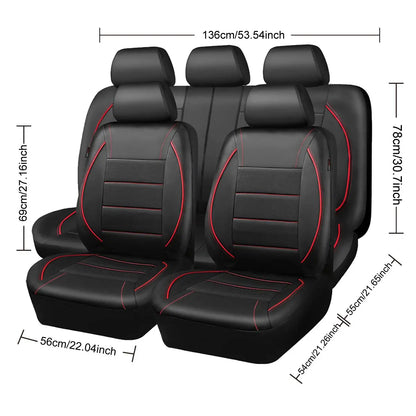 Universal Leather Car Seat Covers Simple Style Breathable 5 Seat Car Seat Cover by PDG ibma