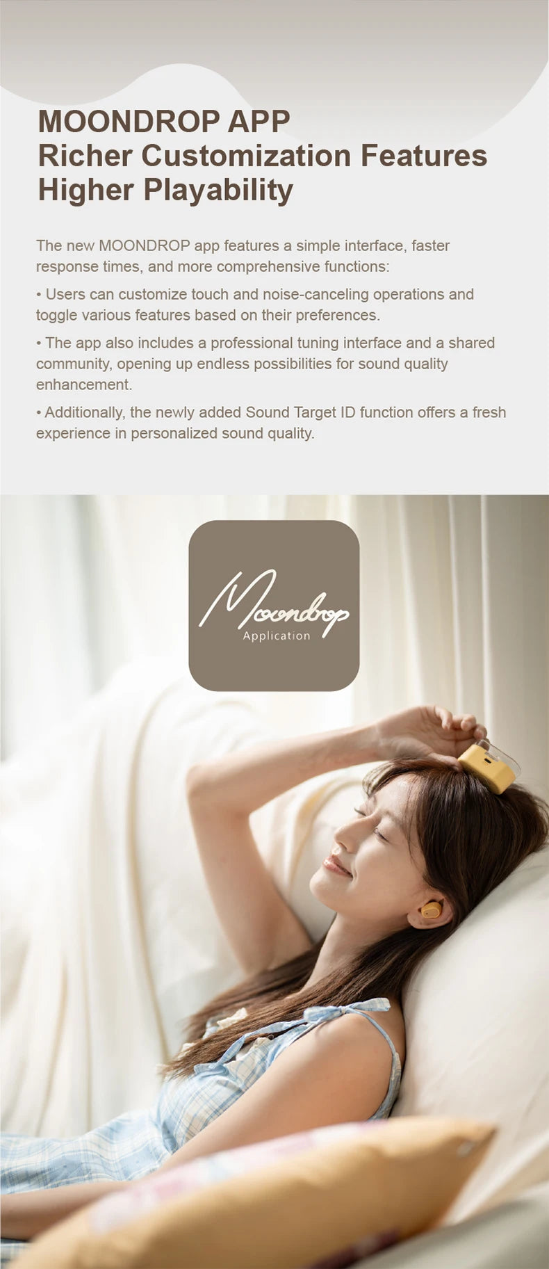 MOONDROP Pudding TWS earphones True Wireless Stereo ANC AI ENC LHDC-V 10mm Dynamic Driver，Bluetooth 6.0 with AI noise reduction