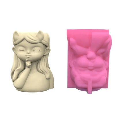 21 Types Nonstick Girls Pen Holder Mold Flower Pot Silicone Mold DIY Crafts Ornament Tool DIY Succulent Planter Mold