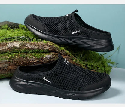 YRZL Hot Sale Men Half Slipper High Quality New Design Mesh Shoes Breathable Outdoor Sandals Comfortable Couples Walking Shoes