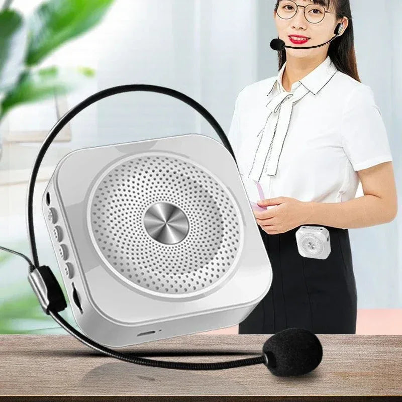 Mini Bee Megaphone Portable Charge Bluetooth4.0 Compatible Megaphone With Lavalier Microphone Waist Hanging Voice Amplifier TF