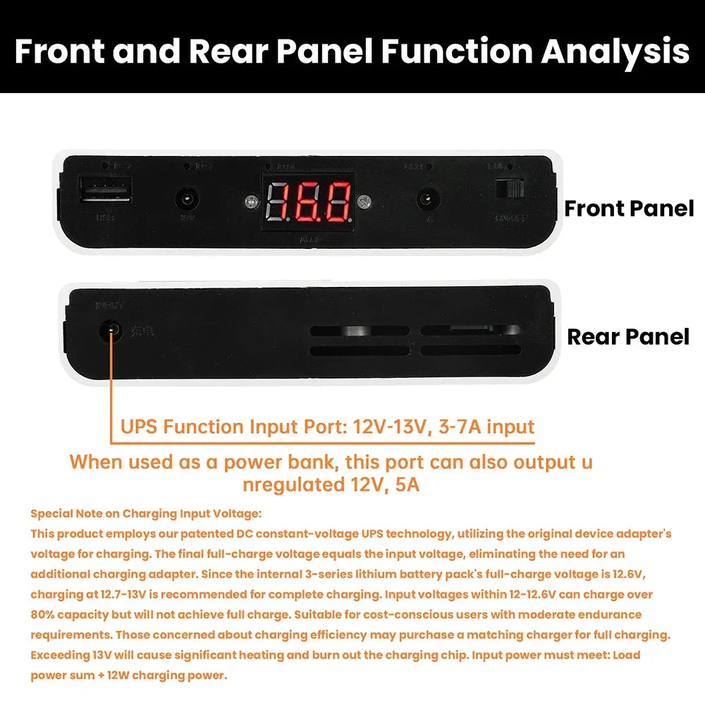 12 Sections UPS Battery Box Uninterrupted Power Supply Power Supply Storage Case 12x 18650 Battery shell for WiFi Router