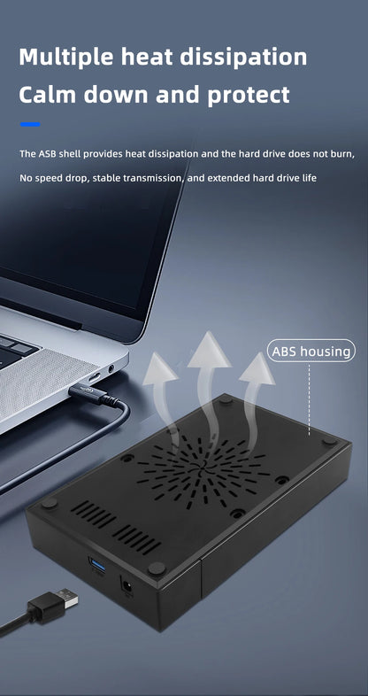 TISHRIC 3.5 Inch USB 3.0 to SATA Port SATA Hard Drive Case SSD Hard Drive Enclosure External Solid State Hard Disk Box HDD Case