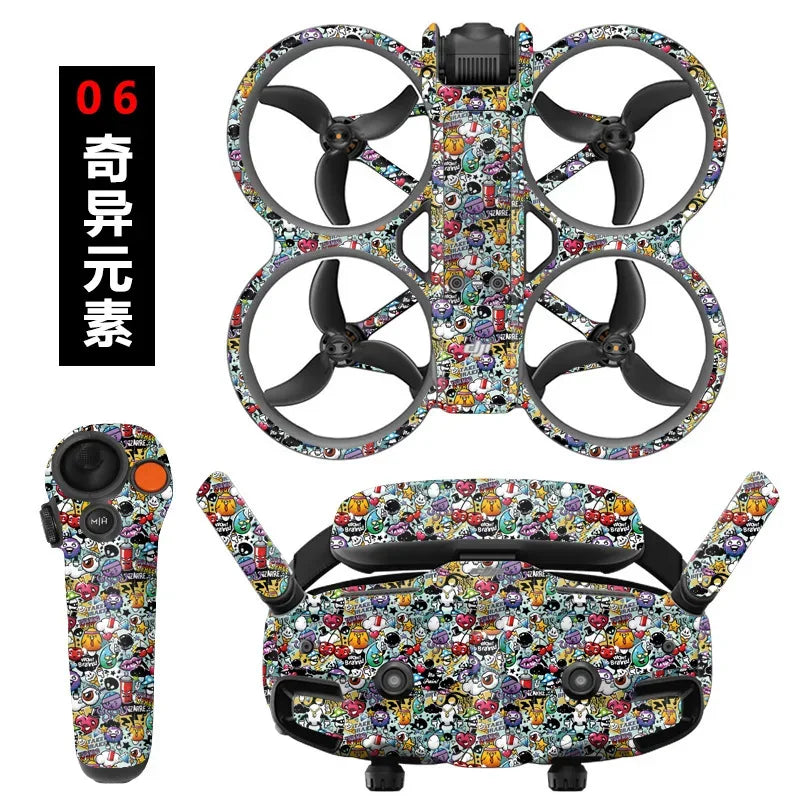 Stickers Skin Set Protective Film for DJI Avata 2 Motion Rocker 3 Goggles 3 Anti-scratch Protective Film Refit Decals Accessory