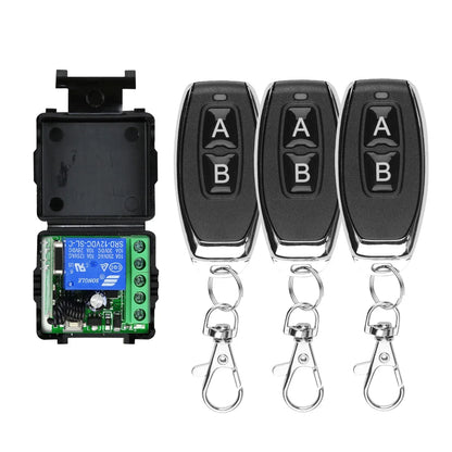 433MHz Wireless DC 12V Remote Control Switch 1CH RF 10A Relay Receiver and 2CH Transmitter For Door Electromagnetic Lock DIY