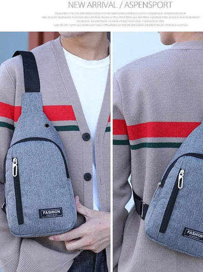 2023 New Chest Bag Fashion New Solid Color Men Chest Bag Outdoor Casual Fashion One Shoulder Crossbody Bag