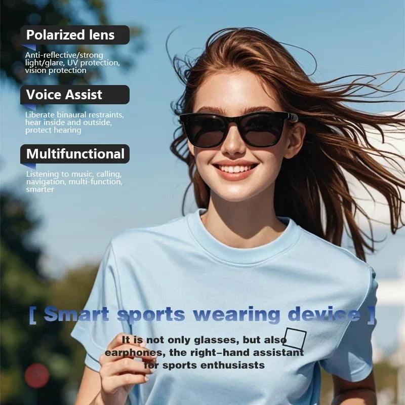 CLLOIO Bluetooth Smart Prescription Glasses Magnet Clip On Polarized Myopia Eyewear Anti Blue Light Progressive Reading Glasses