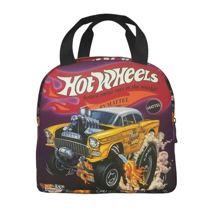 Custom Hot Wheels For Fans Thermal Insulated Lunch Bag Cartoon Sport Car Portable Lunch Container Travel Multifunction Food Box