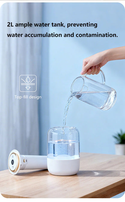 Humidifier USB Double Spray Quiet 2L Large Capacity Humidifier Home Dormitory Office Bedroom Desktop with Night Light