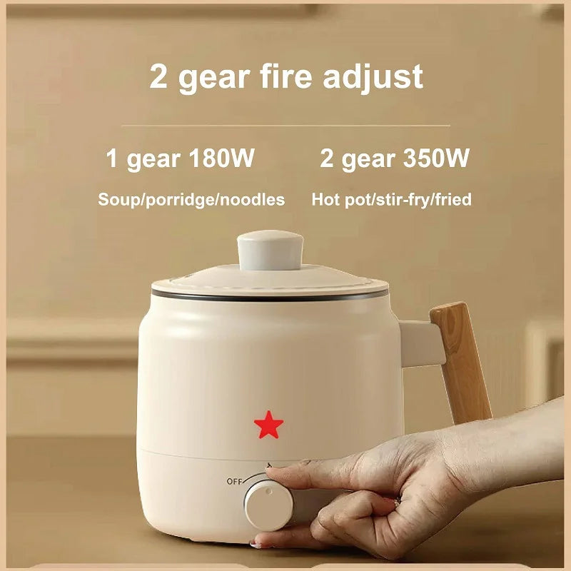 1.2L Electric Cooker Student Dormitory Low Power Noodle Cooker Multifunction Pot Portable Travel Mini Electric Hot Pot 200W
